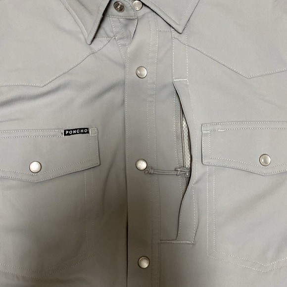 PONCHO “M’s the AHI” active shirt, size M, light gray - Picture 3 of 6